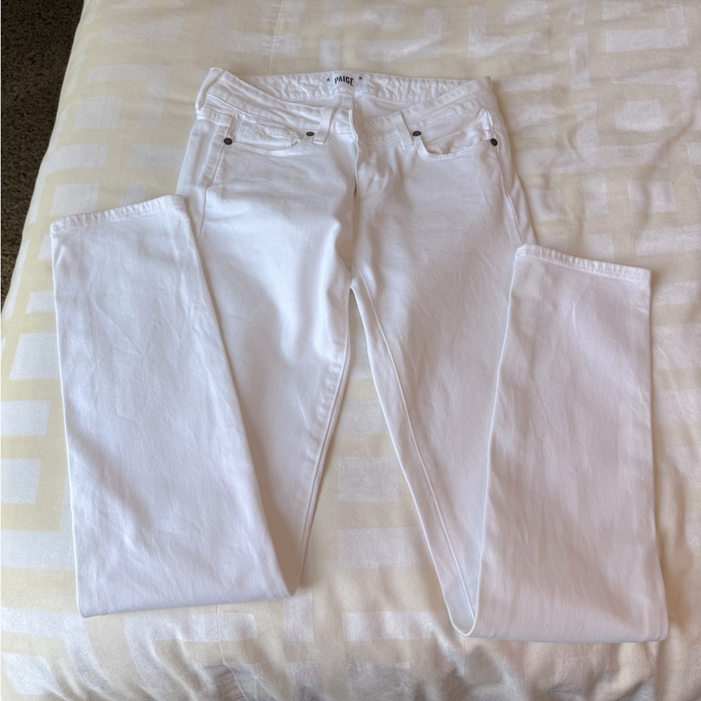 PAIGE Women's Crisp White Straight Leg Jeans